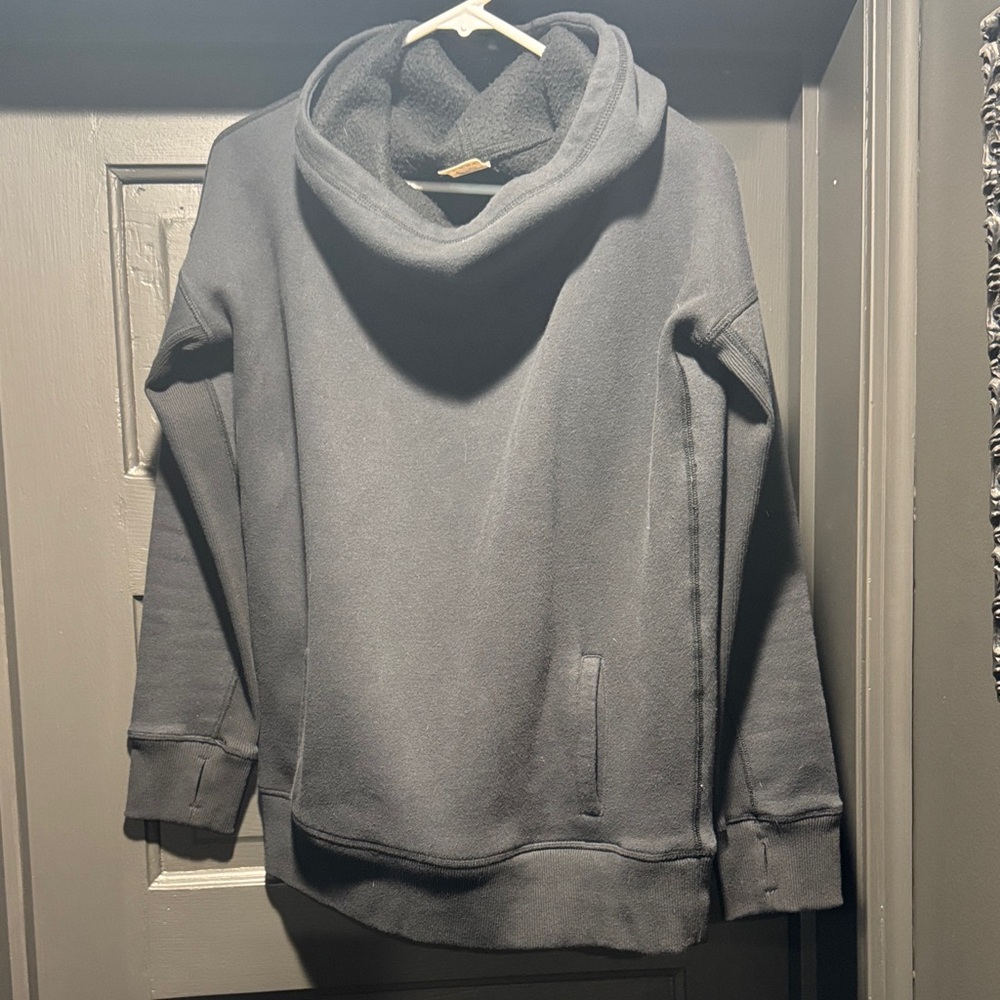 Zyia Active Cozy Black Cowl Neck Sweatshirt
